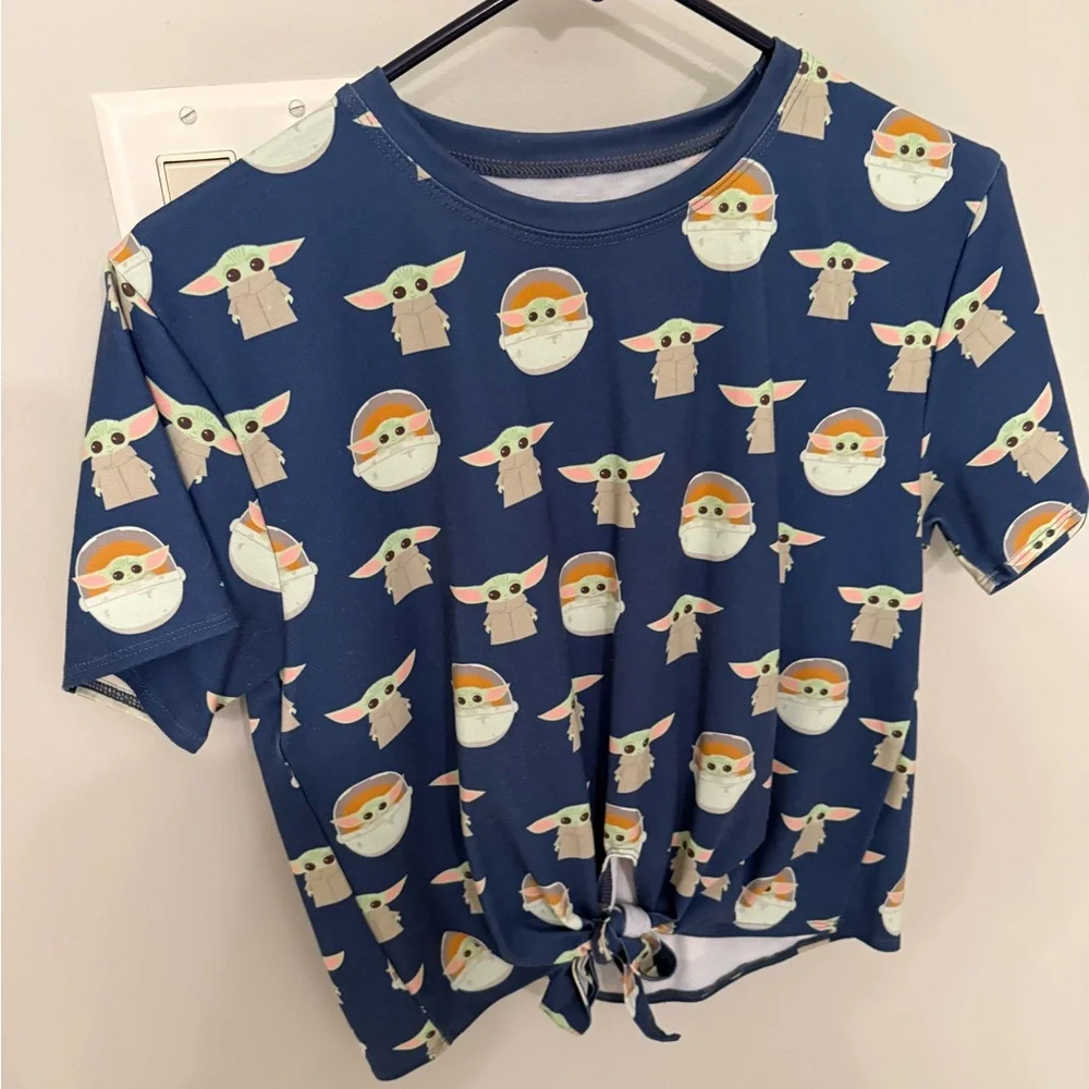 Blackmilk Navy “The Child” Crop Top with Tie Front - Picture 2 of 6